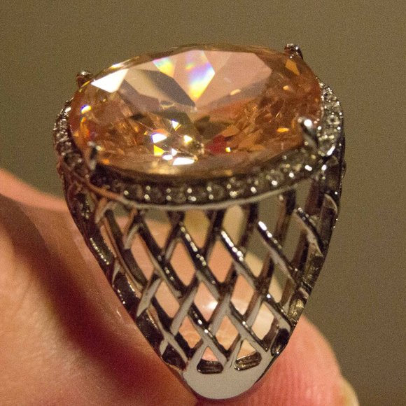 Stainless Steel Quartz and Crystal Ring - Picture 5 of 7